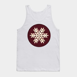 Snowflake silhouette over a black and red tile pattern Tank Top